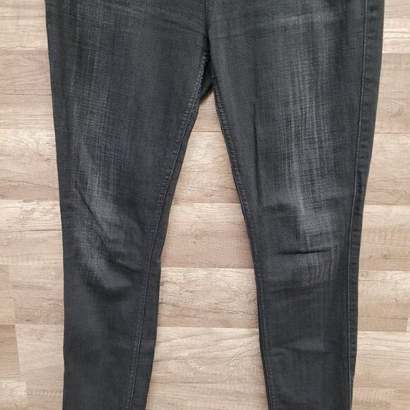 7 For All Mankind The Ankle Skinny Jeans in Black Sand Broken Twill Size 27 - Picture 8 of 16